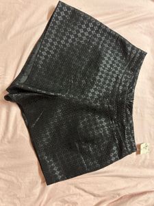 Black Patterned Shorts