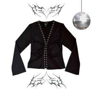 Vintage Y2k Gothic Aesthetic Black Top
