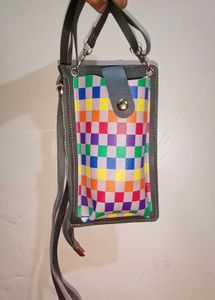 Colorful Checkered Crossbody Bag