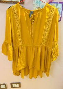 Mustard Bell Sleeve Top