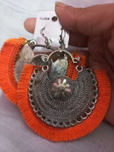 Orange Tassel oxidised Earrings 🔸️