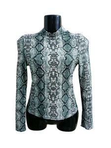 Snakeskin Print Mock Neck Top Size XS - S