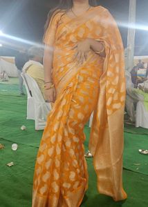 Mustard Yellow Saree With Stylish Blouse