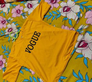 Mustard Crop T Shirt 🩷