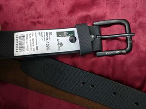 Woodland Black Leather Belt