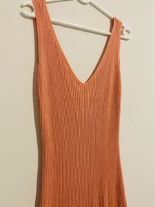 Sexy Resort Wear Peach Bodycon Dress