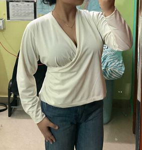 trendy Elegant Wrap Top - Long Sleeve
