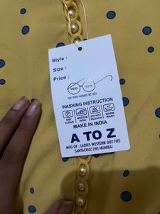 Yellow And Blue Polka Dot Top