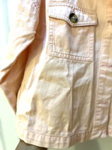Peach Cropped Denim Jacket