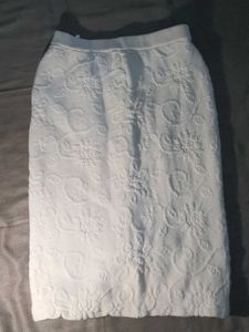 Pink Sweater &amp; White Skirt Set