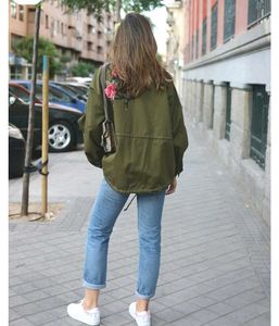 zara Green Floral Embroidered Jacket