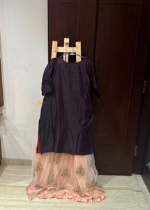 Designer Hand Embroidered Kurta With Lehngha