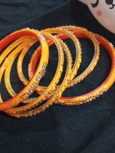 Sparkly Orange Bangles