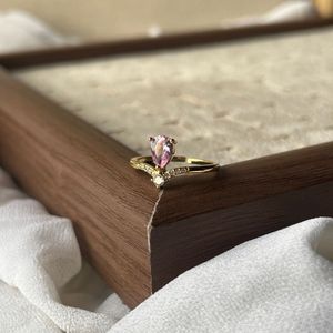 Gold Ring with Pink Gemstone