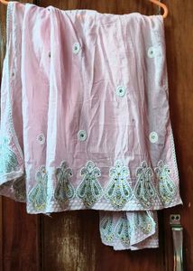Pink Embroidered chudidar