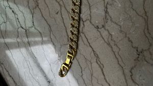 Gold Cuban Chain With Sparkling Diamond Stones