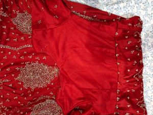 Red Embroidered Vintage Indian Gown