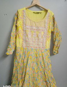 Yellow Embroidered Kurta