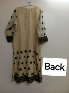 Plus Size Ribbon Work Kurti + Dupatta