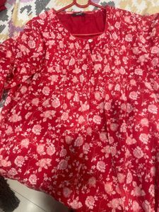 Floral Red Dress
