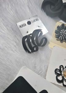 Black Earrings &amp; Hair Ties Bundle