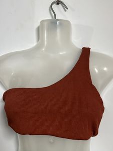 Ribbed One Shoulder Crop Top