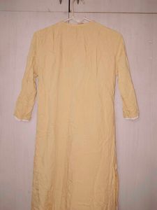 Yellow Straight A-line Kurti For Women