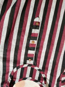 Striped Button-Up Kurti