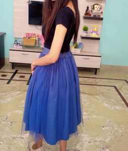 grey flared skirt