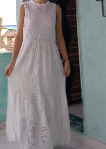 White Eyelet Maxi Dress