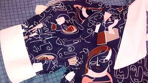 Abstract Print Crop Top