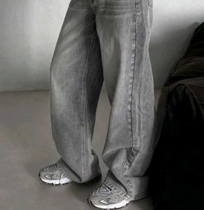 Grey Wide Leg Jeans