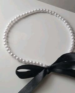 Ribbon Bowknot Pearl choker