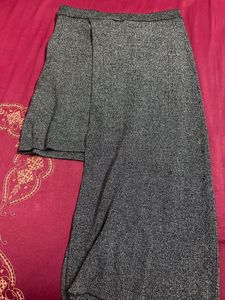 vero moda high-low metallic thread skirt