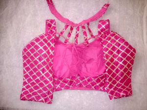 Pink Blouse with Gold Detail