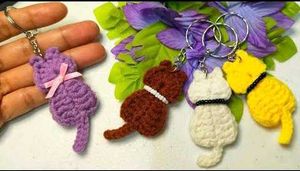 Crochet Cat Keychain