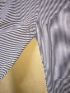 Striped Button High Waist Pants
