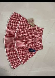Red Gingham Ruffle Skirt