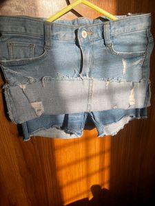 Blue Denim Skorts
