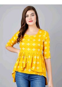 Yellow Printed Top