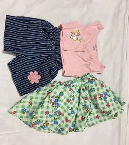 Baby Girl Outfit Set - Shorts, Top & Skirt