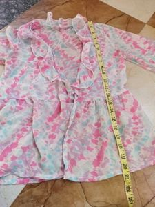 Tie-Dye Ruffle Shrug