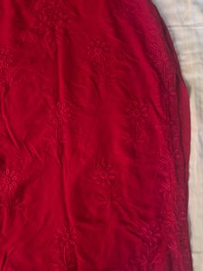 RED CHIKANKARI KURTA SET♥️