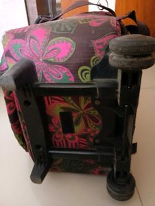 Floral Print Wheeled Travel Bag