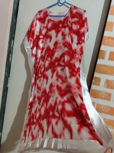Awesome Looking Kaftaan Red And White Combination