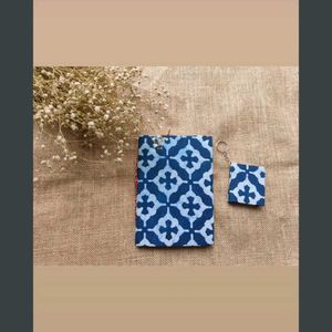 Handmade Indigo Print Journal and Keychain