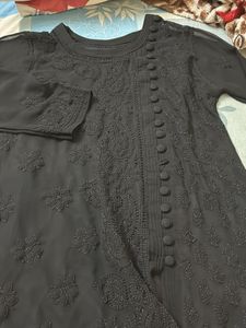 Black Chikankari Short Kurti