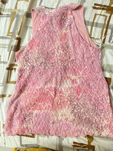 Pink Floral Sleeveless Top