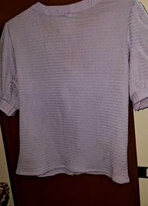 Lilac Textured Button-Down Top