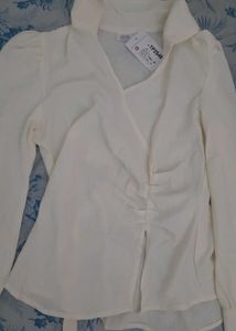 Chic White Wrap Top